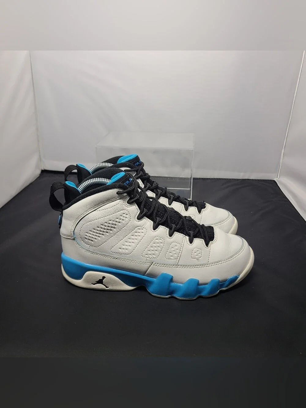 Air Jordan 9 Retro Gs Summit White Black Powder Blue (fv0143-101) kids size 5.5Y